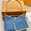 驴家|Carryall MM 老花满印按扣开合 牛仔布拼皮革 手提单肩包 中号 女款 蓝色（CB） 商品缩略图4