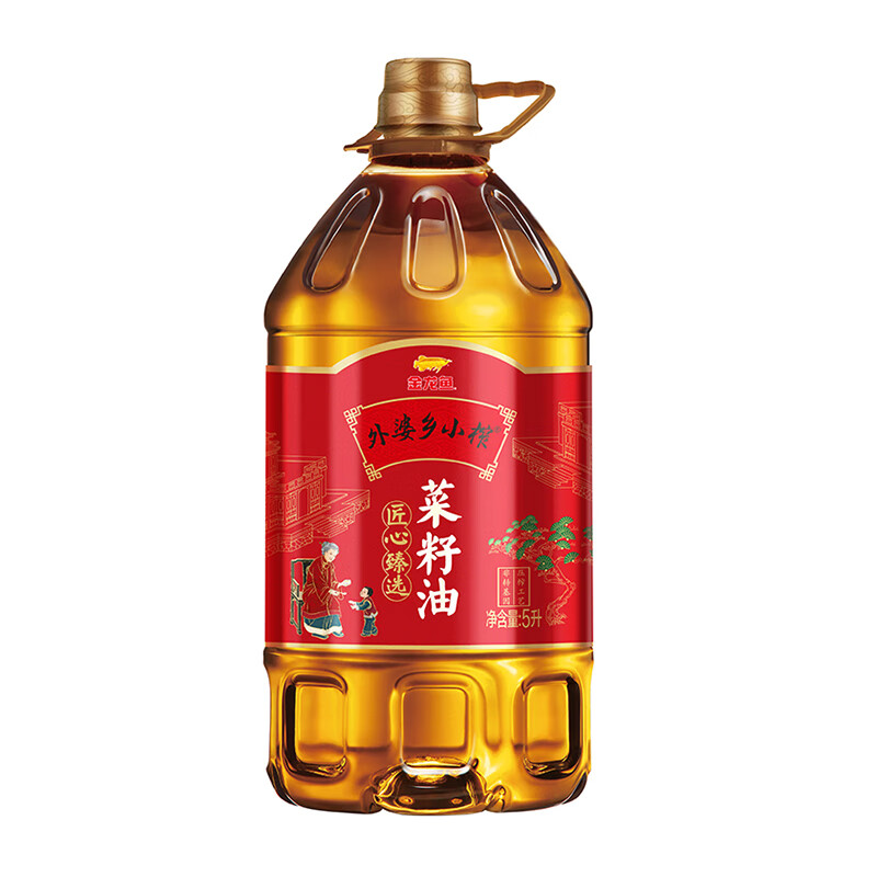米面粮油米油金龙鱼外婆乡小榨匠心臻选菜籽油5L