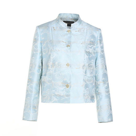 乔万尼外套女春秋款新中式国风缎面提花EM3B407 商品图4