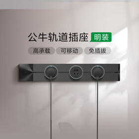 公牛GN-GB1黑色轨道插座(明装左接线+3个黑色适配器)500MM（纸箱）