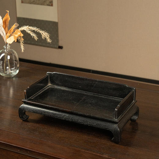 清 紫檀三围独板罗汉床摆件 商品图1