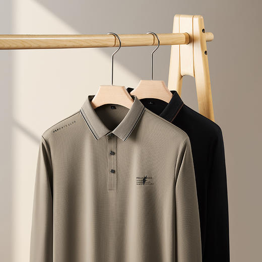 【新款DDP】大依优型大码弹力长袖Polo衫翻领男装加肥加大体恤大号上衣胖子弹力休闲商务 商品图9