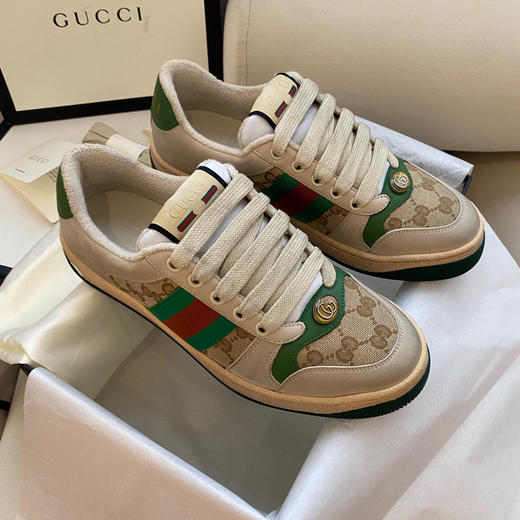 GUCCI古驰 Screener 帆布 GG珐琅 脏脏鞋 时尚板鞋 男女同款（HC） 商品图3