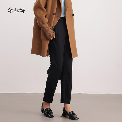 【商场同款】CNT4845 百搭夜幕黑 9分通勤烟管裤 针织罗马布面料 挺阔塑形 易打理 回弹性好 商品图0
