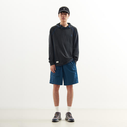 吃茶去chichaqu2024速干吸湿排汗棉感防晒明线插肩连帽T恤运动 商品图3