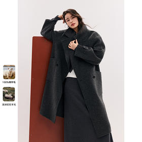 棉仓357666015-MAX*大翻领廓形双面呢大衣