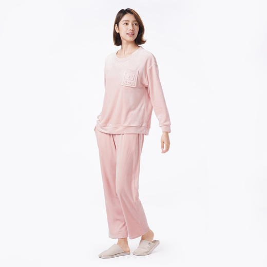 都市丽人睡衣亲情蜜语长袖家居服海岛绒厚女士海岛绒套装LHT0C2 商品图2