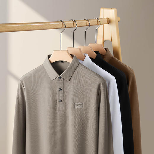 【100%棉】【新款DDP】大依优型大码长袖Polo衫翻领男装加肥加大体恤大号上衣胖子弹力休闲商务 商品图11