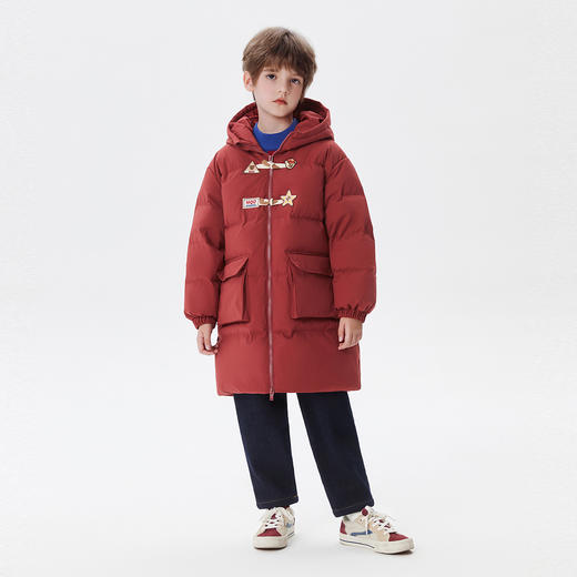 【MQD】【三防】童装男大童中长款羽绒服冬装学院风儿童三防羽绒外套 商品图3