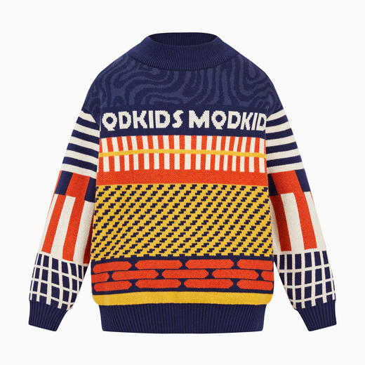 【MQD】童装男童毛衣冬季新款加厚保暖复古半高领撞色儿童针织衫 商品图4