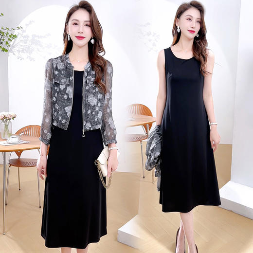 洋气印花外套+内搭连衣裙两件套QYM- LRX-NF2421-Y 商品图1