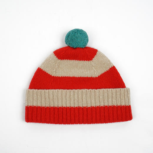 JO GORDON Stripe Pompom Hat 羊羔毛彩色条纹蓬蓬帽 毛线帽 商品图3