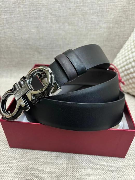 菲拉格慕 男士腰带 皮革银扣双面可调式  宽3.5CM（BM） 商品图4