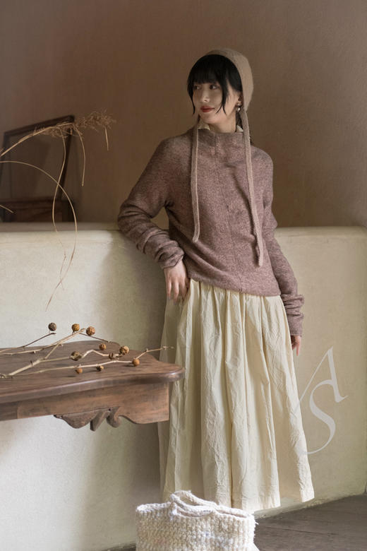 Gunia 浅褐色羊毛手织童话帽 商品图3