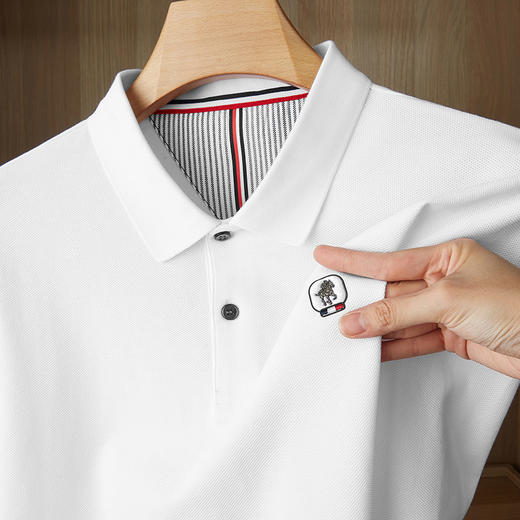 【100%棉】【新款DDP】大依优型大码长袖Polo衫翻领男装加肥加大体恤大号上衣胖子弹力休闲商务 商品图5