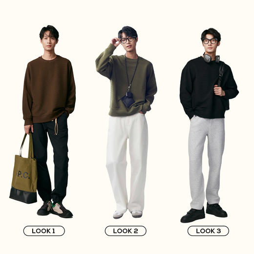 棉仓352808002-大楼梯罗马布圆领廓形卫衣 商品图1