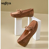 Safiya/索菲娅2024秋 复古真皮软底一脚蹬防滑休闲豆豆平底单鞋 SF43112438 商品缩略图4
