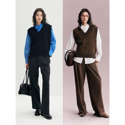 棉仓356699001-雪尼尔花式纱宽松马甲 商品图4