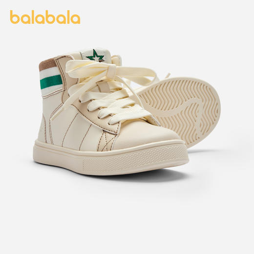 巴拉巴拉童鞋儿童板鞋男童高帮小白鞋秋冬鞋子防滑撞色校园风百搭 商品图1
