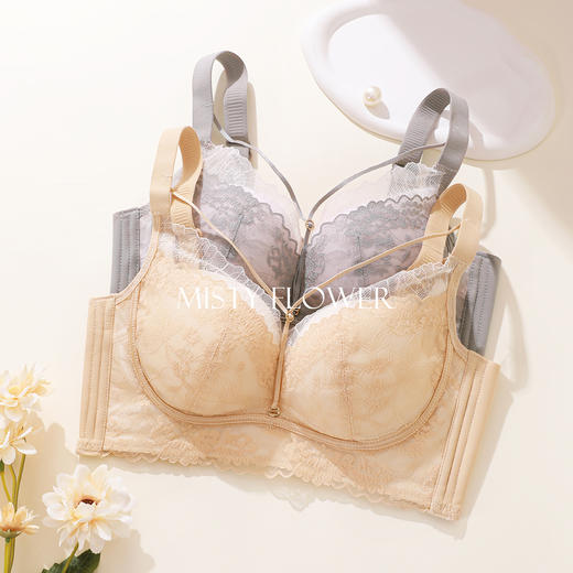 【A-D杯】熳洁儿 性感蕾丝文胸聚拢上托小胸聚拢大胸显小收副乳内衣24761515/24761516 商品图9