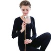 秋冬女士无缝保暖内衣套装 可外穿紧身打底衫 蕾丝花边显瘦秋衣秋裤 商品缩略图4