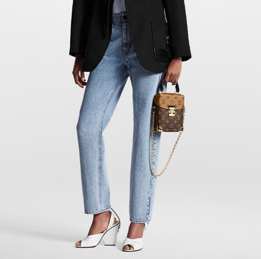 驴家Camera 老花满印锁扣开合链条 牛皮革 盒子包手机包手提单肩斜挎包 女款 棕色 商品图7