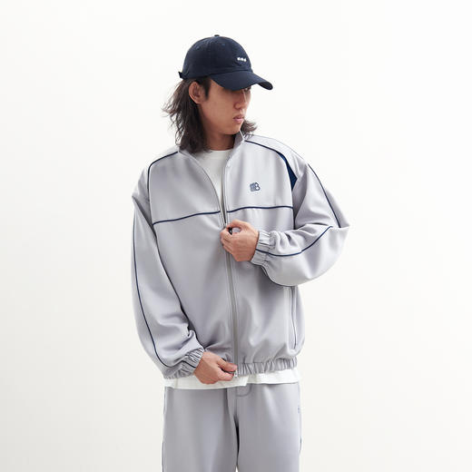 吃茶去chichaqu2024宽松复古立领拉链运动夹克撞色训练城市街头 商品图2
