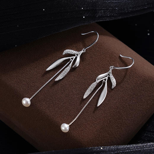 子佩集S925银珍珠耳环【Z16335】纯银珍珠流苏2409 商品图1