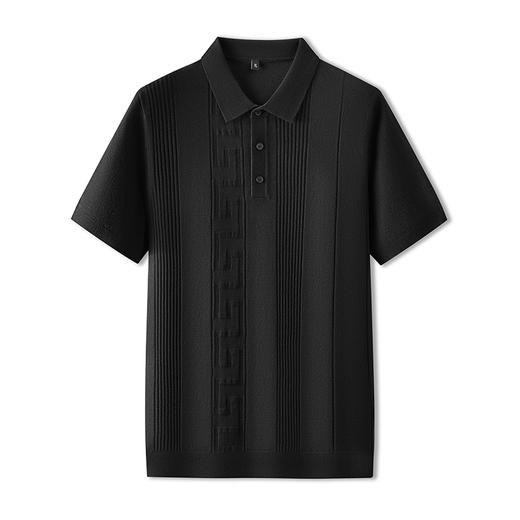 【新款DPF】大依优型翻领毛衣针织短袖背心休闲针织衫毛背心满印字母加肥加大上衣男士胖子大码毛衫t恤打底 商品图6