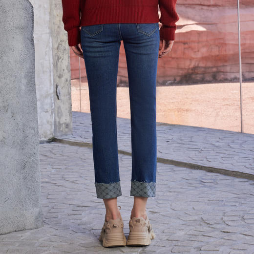 半身缘女裤 秋季新品九分牛仔裤高档简洁百搭舒适243102U30102532 商品图4