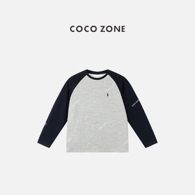 COCO ZONE 秋季设计感撞色长袖T恤简约圆领上衣CC2C1687