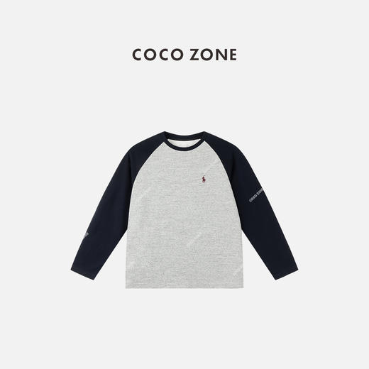 COCO ZONE 秋季设计感撞色长袖T恤简约圆领上衣CC2C1687 商品图0