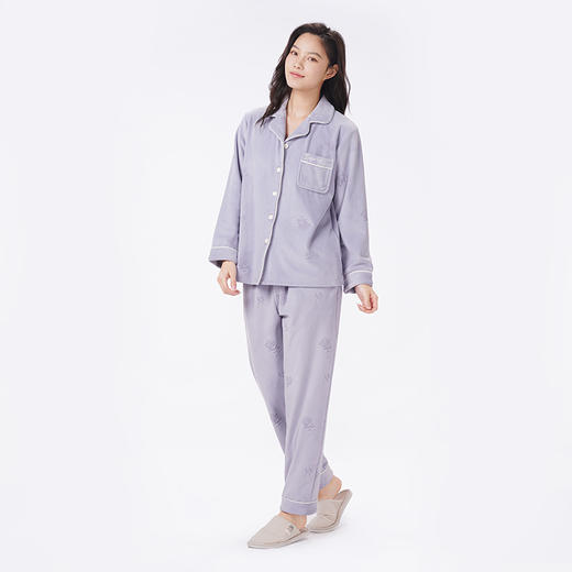 都市丽人睡衣生活家居长袖家居服海岛绒剪花厚女士海岛绒套装LHT1Q6 商品图2