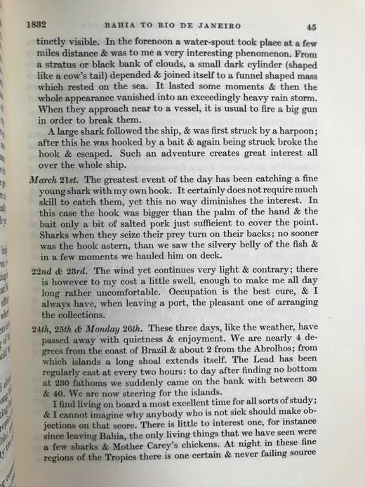 1933年 达尔文《比格尔号航海日记》 4页插图与地图 漆布精装18开 商品图10