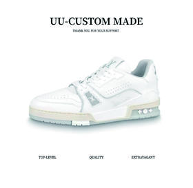 驴家   Trainer 皮革 系带浮雕  时尚板鞋  情侣款 男女同款  白水泥（HC）