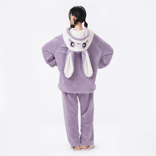 都市丽人睡衣生活家居长袖家居服长毛绒厚女士长毛绒套装LHT1T3 商品图3