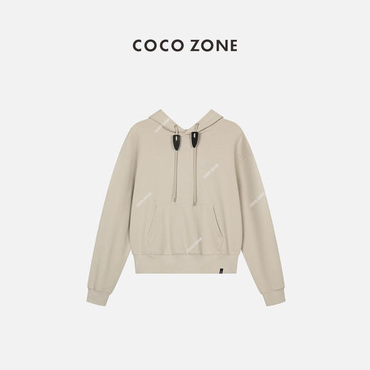 COCO ZONE100%棉休闲连帽卫衣系绳穿下摆罗纹 23C19136 商品图0