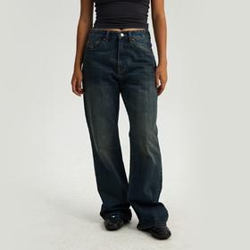 oneup做旧牛仔裤