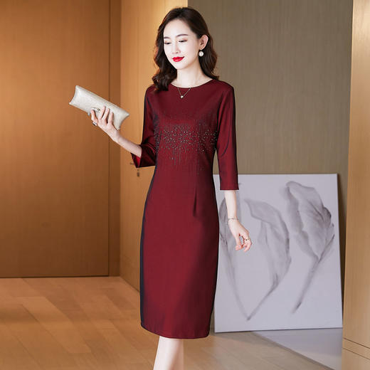 改良钉珠婚宴连衣裙秋季喜婆婆参加婚礼礼服LC2167 商品图2