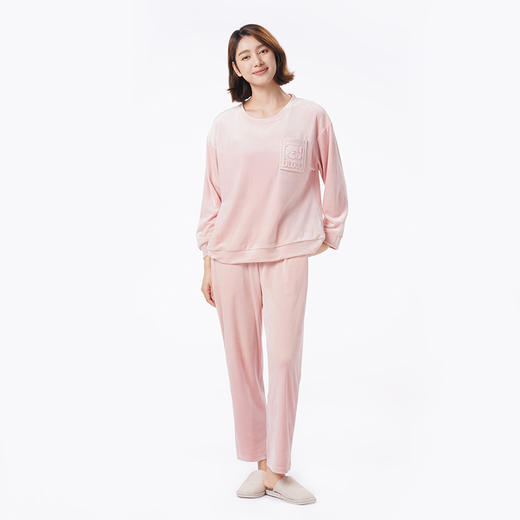 都市丽人睡衣亲情蜜语长袖家居服海岛绒厚女士海岛绒套装LHT0C2 商品图1