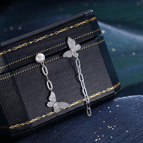 子佩集S925银珍珠耳钉【Z10763】纯银珍珠不对称2409