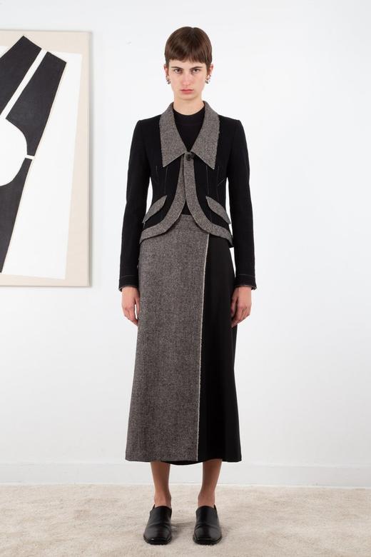 Ashlyn  灰黑拼色Davina羊毛短外套 商品图5