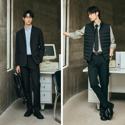 棉仓356818014-羊毛复合锥型休闲西裤 商品图1