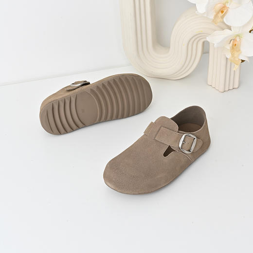 经典鲨2024年秋新款百搭圆头舒适平底一脚蹬浅口通勤单鞋女KW161-D37151 商品图2