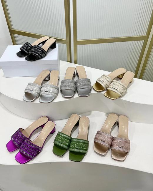 迪家|23*刺绣圆跟拖鞋16色|HD 商品图1