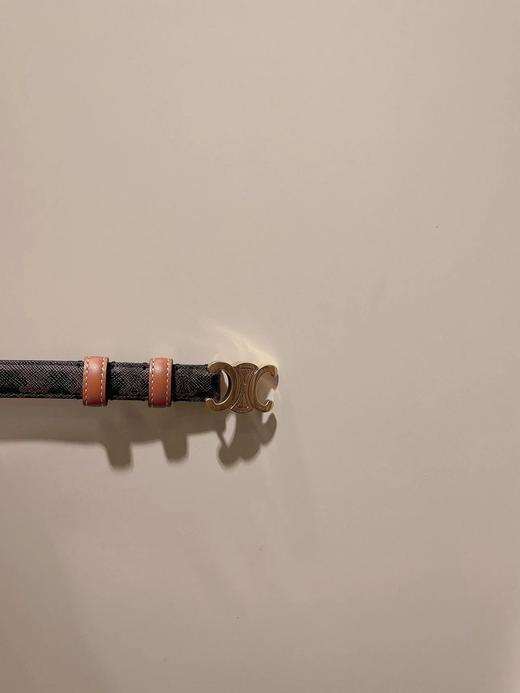 赛琳TRIOMPHE 小号标志印花和牛皮革腰带1.8cm|yh（HH） 商品图2