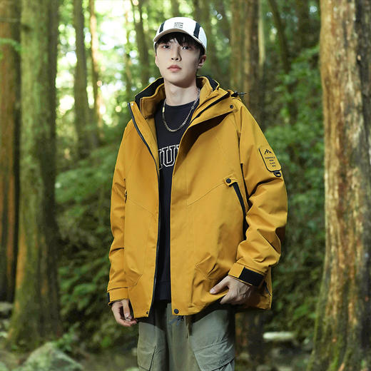 秋冬【冲锋衣三合一】防泼水男女款 时尚新型高级感可拆卸防风外套  商品图7