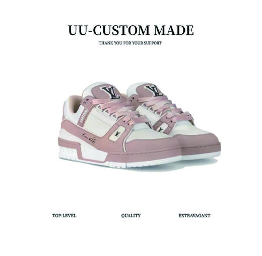 驴家  Trainer  圆头系带  低帮 板鞋 女款 粉白/玫瑰粉/灰褐色（HC） 商品图2