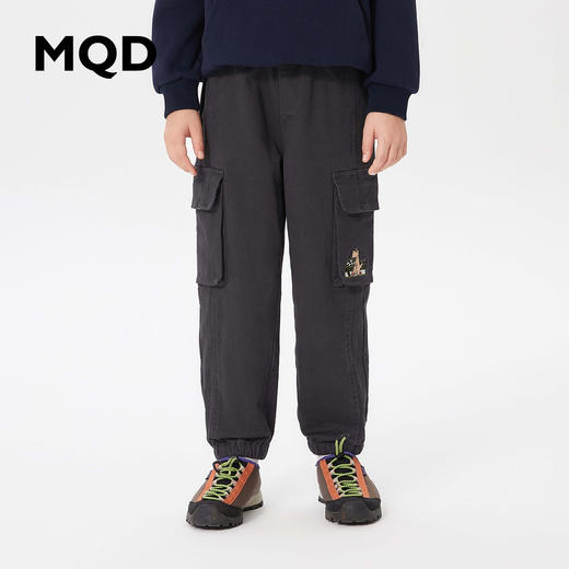 【MQD】童装男大童冬新款潮酷休闲百搭休闲裤中大儿童加绒裤子 商品图1