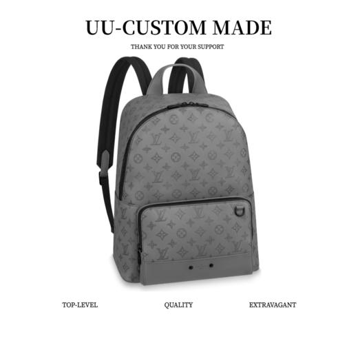 驴家 Racer*老花拉链开合 Monogram Shadow牛皮革 书包背包双肩包 男款 灰色（HH） 商品图0